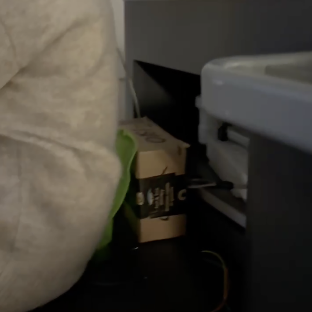 This is one of the prototype that we made out by using cardboard, and covering the prototype with fabric to make it feel like a completed prototype. but we found out a problem by making this, because we realized that light sensor will be covered up if we want to put it in the cushion, which means we are still trying to think of other methods and planning to get new idea at project 3.